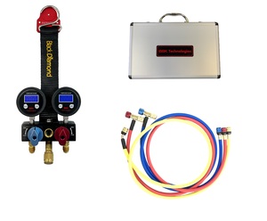 サイトグラス付ダブルデジタル<br>ミニマニホールドセット<br>ECOバルブロータリーホースセット<br> ロングタイプ<br>DSGM-ELR<br>￥80,000(税抜)