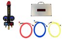 サイトグラス付ダブルデジタル<br>ミニマニホールドセット+<br>ECOバルブロータリーホースセットneo<br> ロングタイプ<br>DSGM-neo-L<br>￥87,000(税抜)