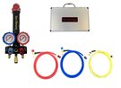サイトグラス付ミニマニホールドセット+<br>ECOバルブロータリーホースセットneo <br>ロングタイプ<br>SGM-neo-L<br>￥55,500(税抜)